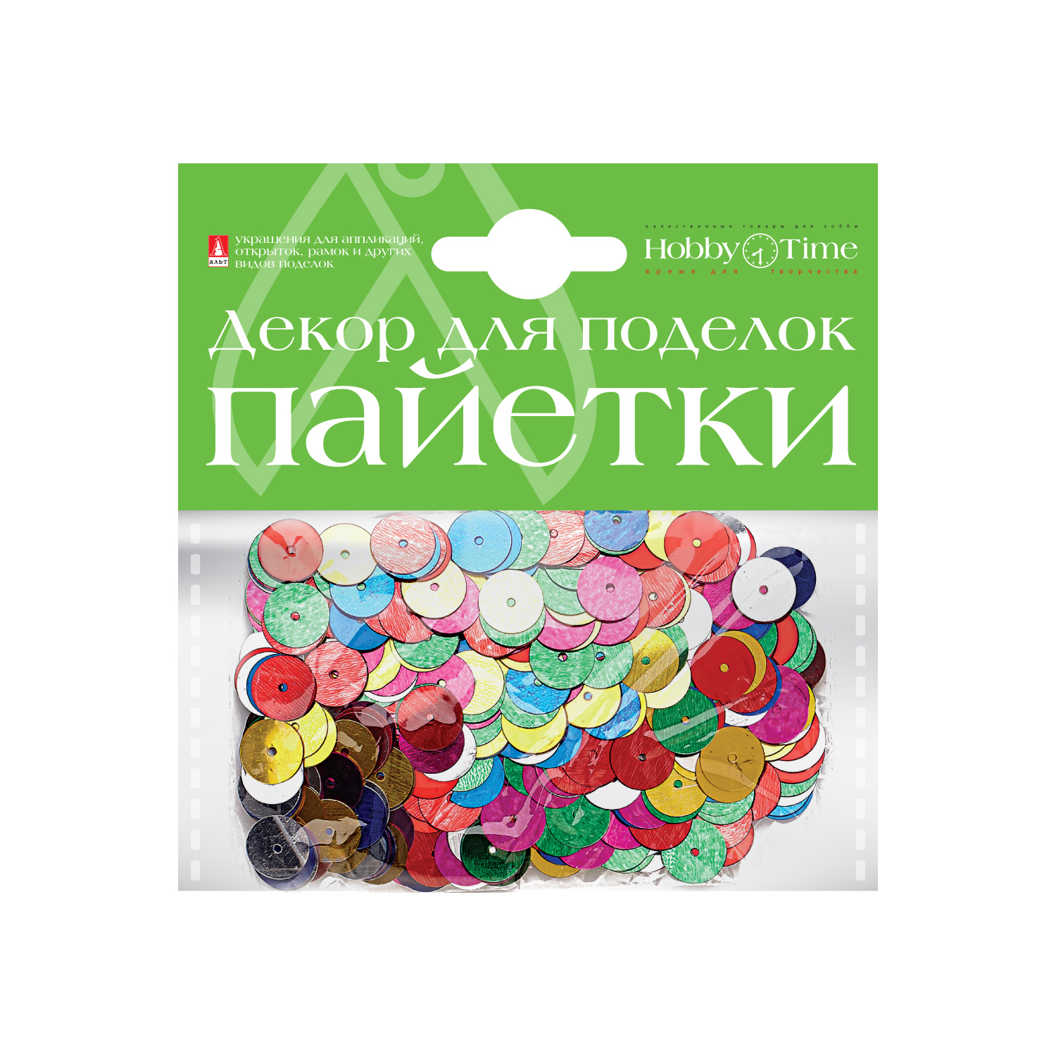

Декоративные элементы «Пайетки», 4 вида, Разноцветный