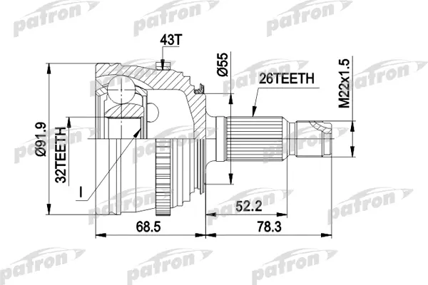 

Шрус PATRON PCV1399