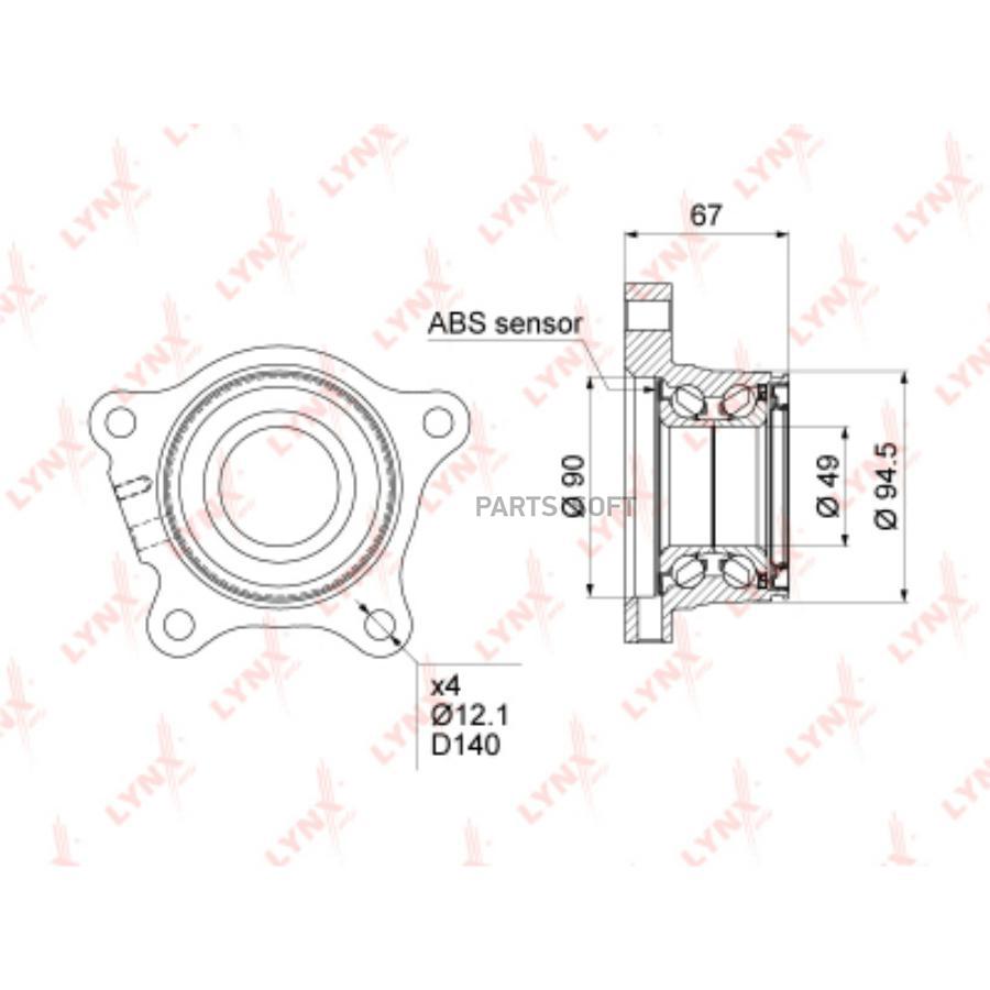 

Подшипник Ступицы Задний R Lynxauto Wb-1491 LYNXauto WB-1491