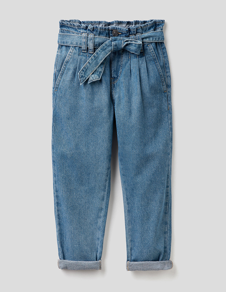 

Джинсы для девочек Benetton цв. голубой р.128, 21A_4AD755FI0