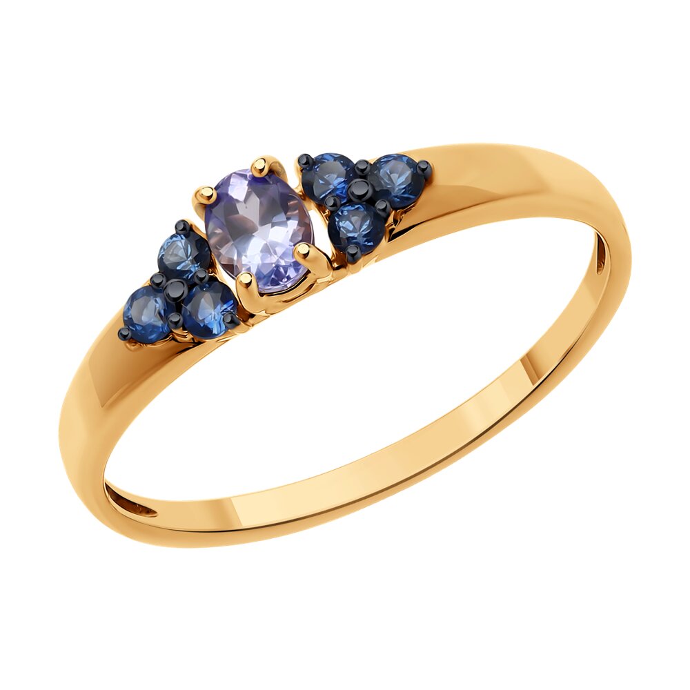 

Кольцо из красного золота р.  SOKOLOV Diamonds 6014335, сапфир/танзанит, 6014335