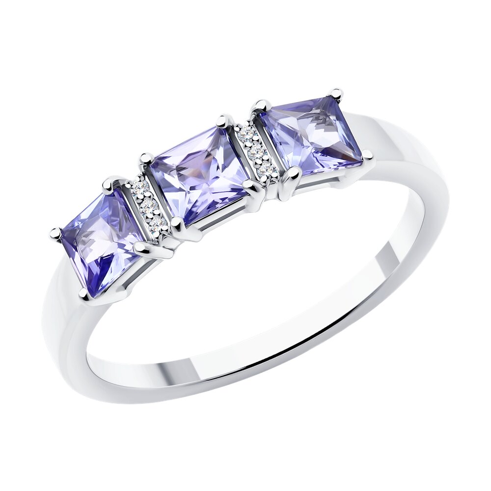 

Кольцо из золота р. 16 SOKOLOV Diamonds 6014336-3, бриллиант\танзанит, 6014336-3