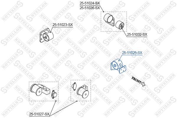 

Подушка двигателя Stellox 2551025SX