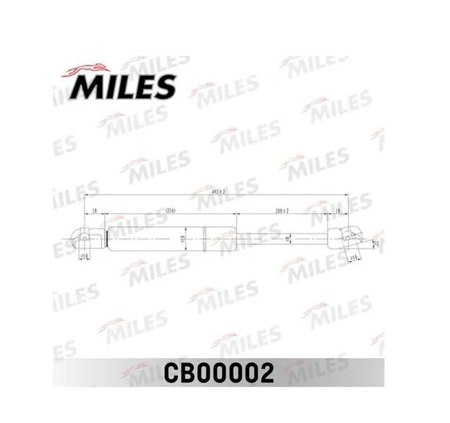 MILES CB00002 Упор газовый MILES CB00002 SKODA OCTAVIA 96- / амортизатор багажника