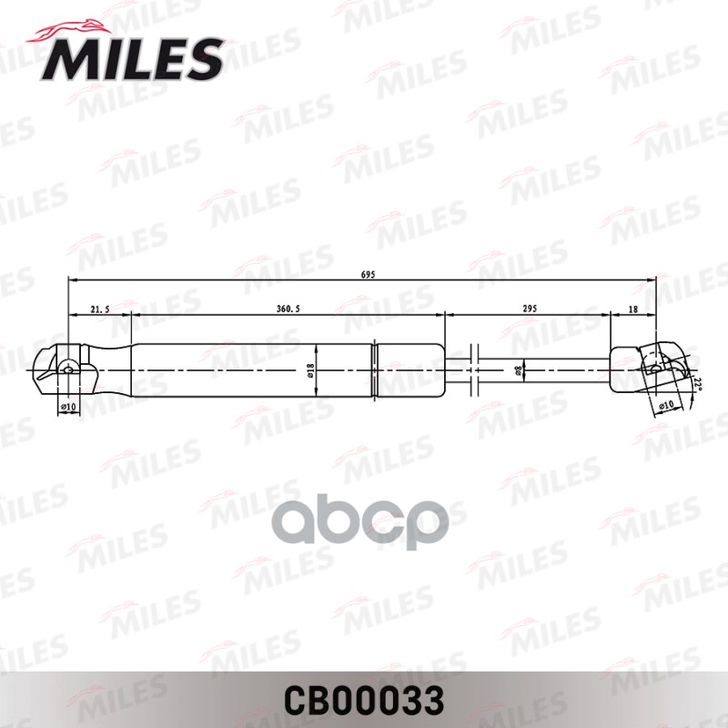 

MILES CB00033 Упор газовый TOYOTA CAMRY V40 06-11 CB00033