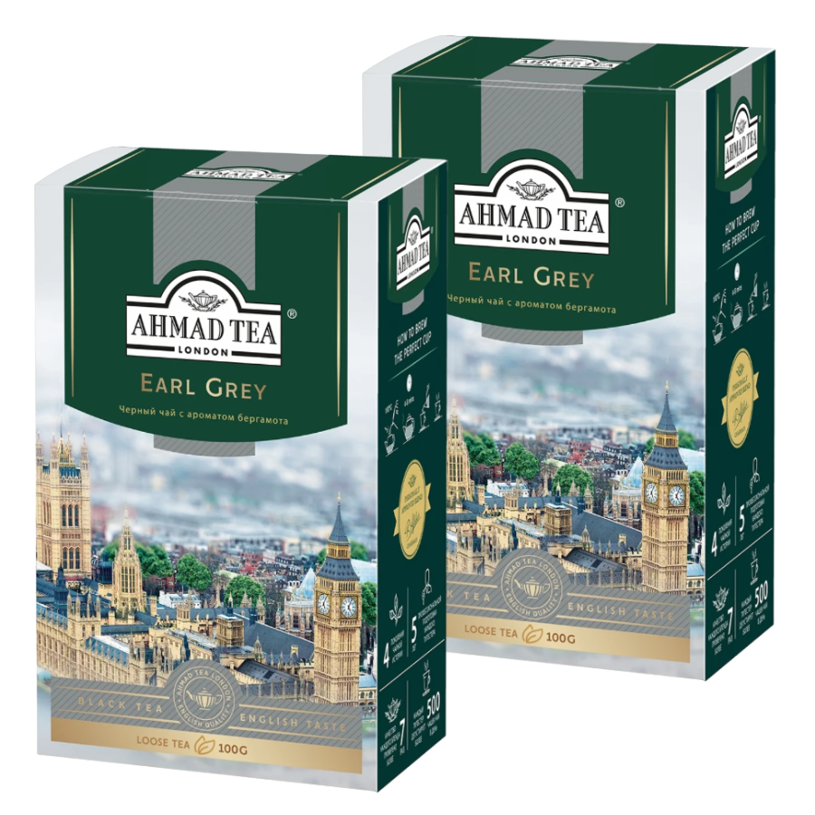 

Чай черный Ahmad Tea Earl Grey, 2 шт по 100 г