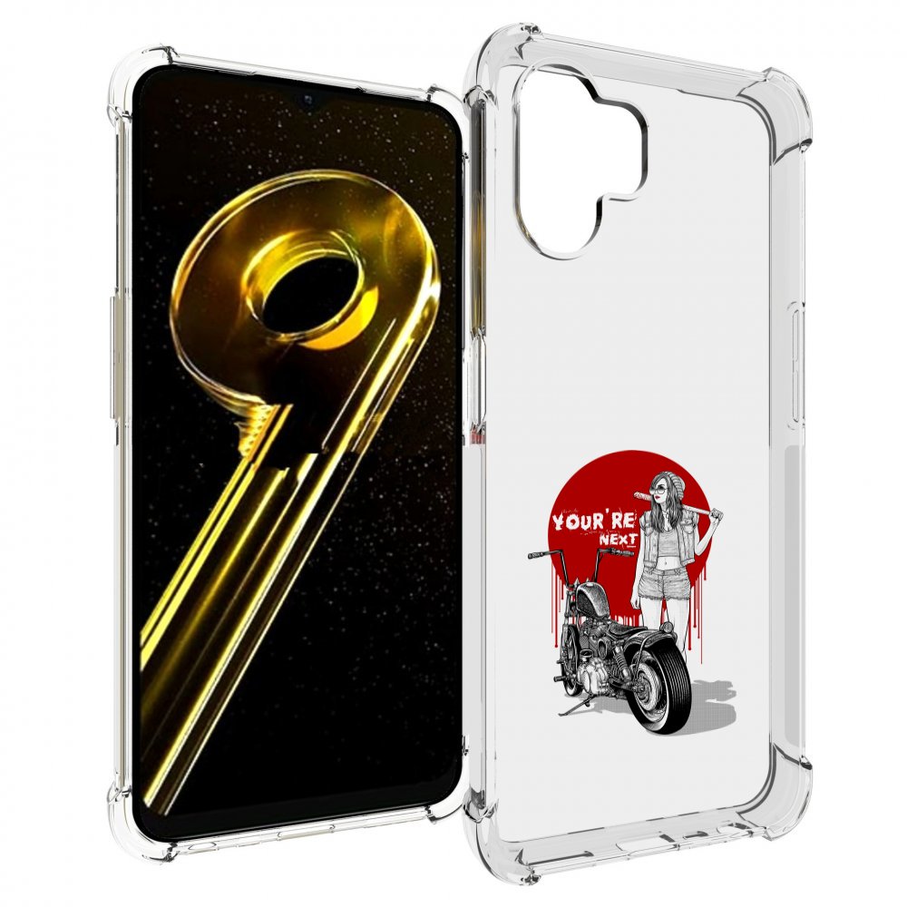 Чехол бампер MyPads девушка с мотоциклом для Realme 10 5G против...