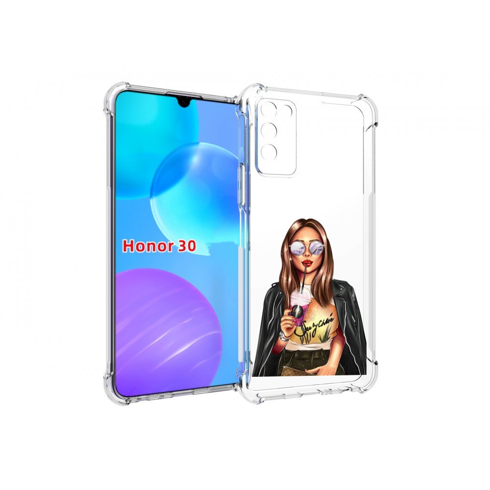 

Чехол MyPads девушка-с-фиолетовым-коктейлем женский для Huawei Honor 30 Lite, Tocco