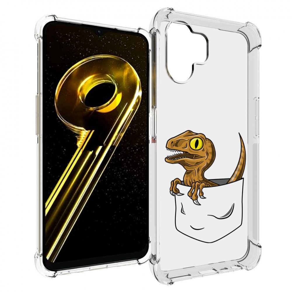 

Чехол бампер MyPads динозавр в кармане для Realme 10 5G противоу..., Прозрачный, Tocco
