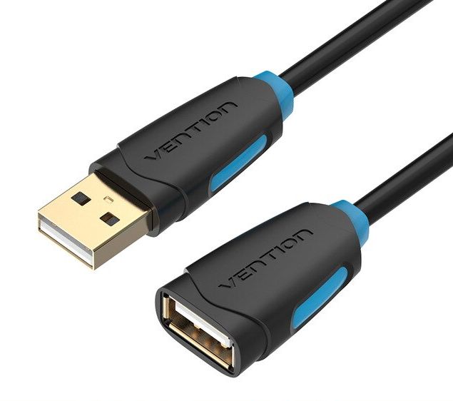 фото Кабель vention usb a-usb a, f-f 3м black (cbcbi)