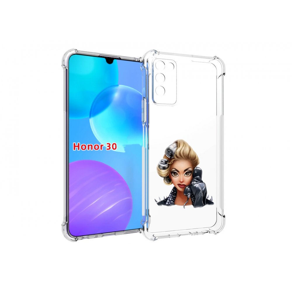 

Чехол MyPads девушка-смайлик-с-телефоном женский для Huawei Honor 30 Lite, Tocco