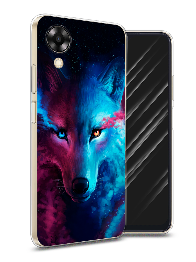 

Чехол Awog на Oppo A17K "Волшебный волк", Голубой;розовый, 2512850-1