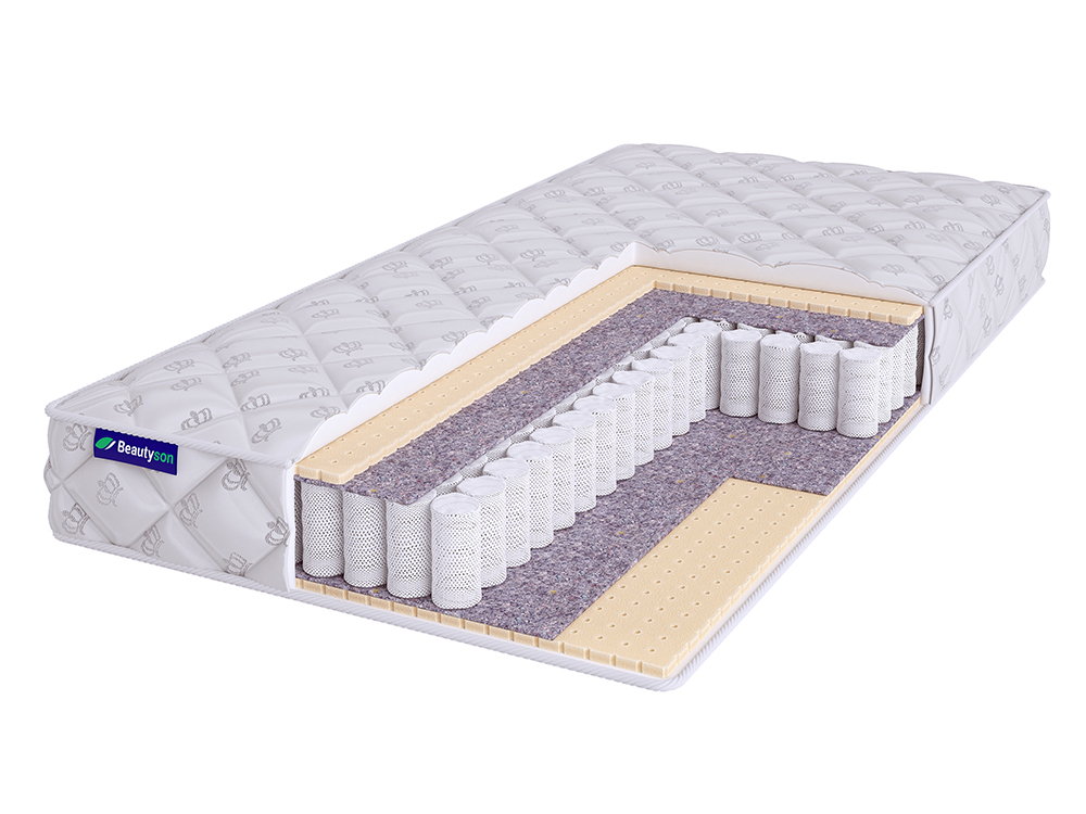 

Матрас BeautySon Roll Spring Latex 1 S600 бесклеевой 100x200x16, Белый, Roll Spring Latex 1 S600