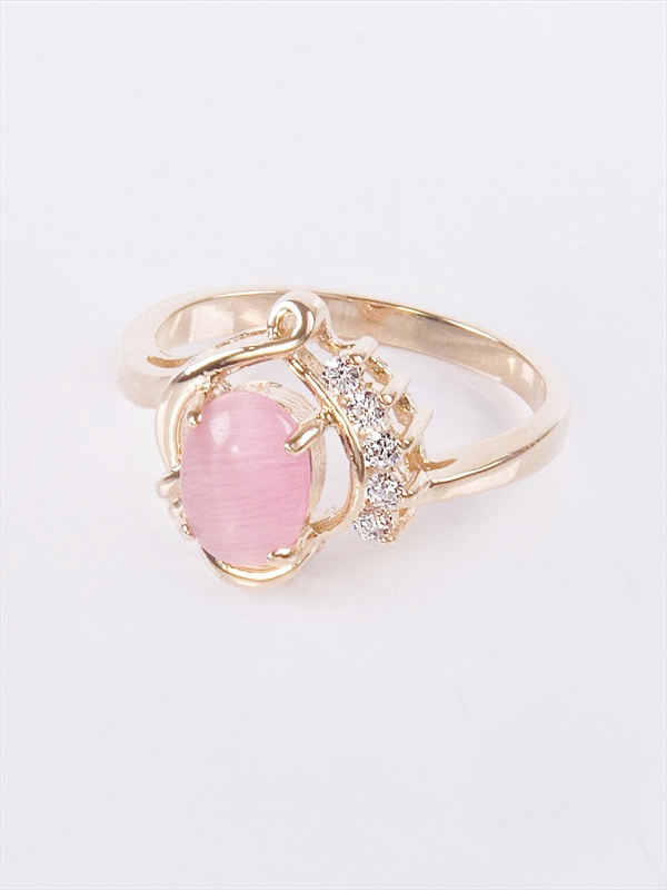 

Кольцо из бижутерного сплава р. 20 Lotus Jewelry 42R-74CA-pink, кошачий глаз/циркон, 42R-74CA-pink