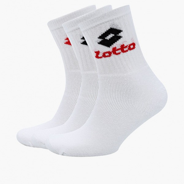 фото Носки унисекс lotto sock quarter - pk3prs белые 42-46