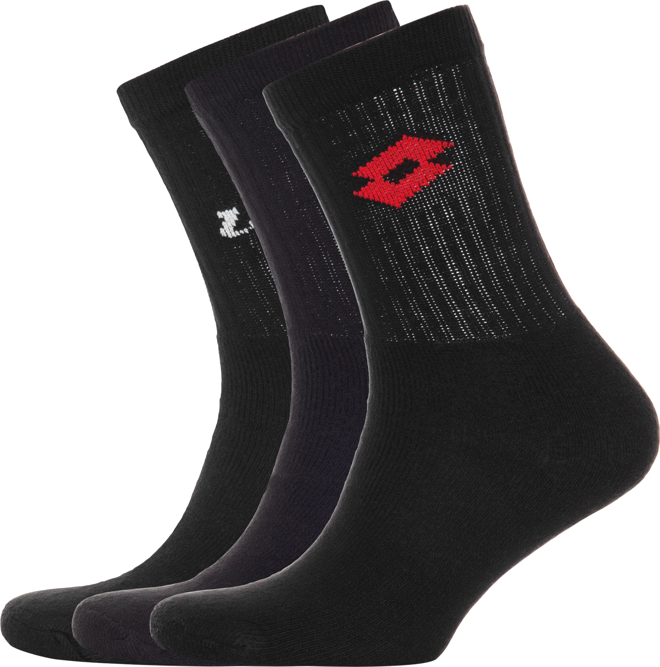 фото Носки унисекс lotto sock quarter - pk3prs черные 39-42