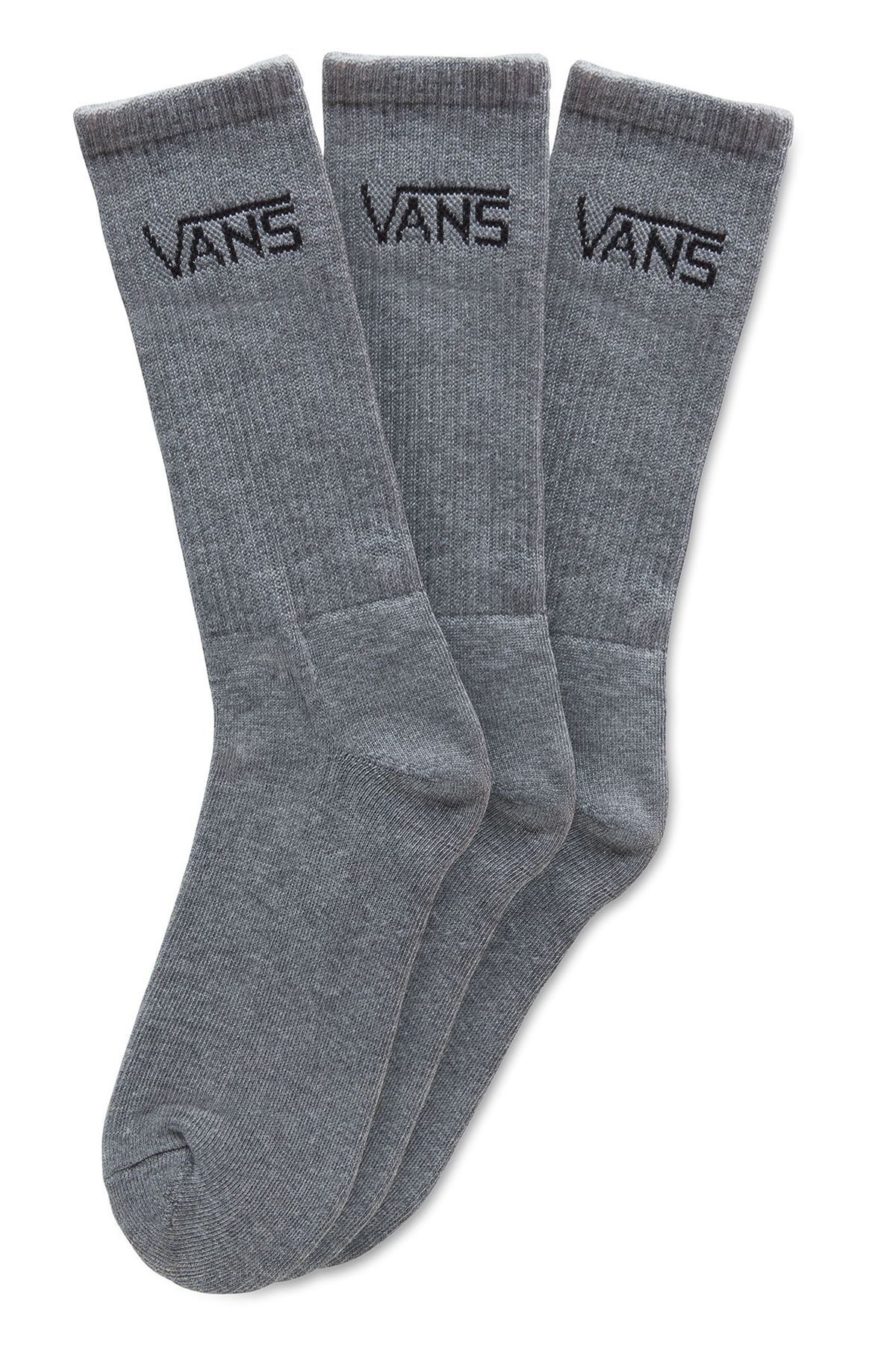 фото Носки мужские vans mn classic crew 3ppk серые one size