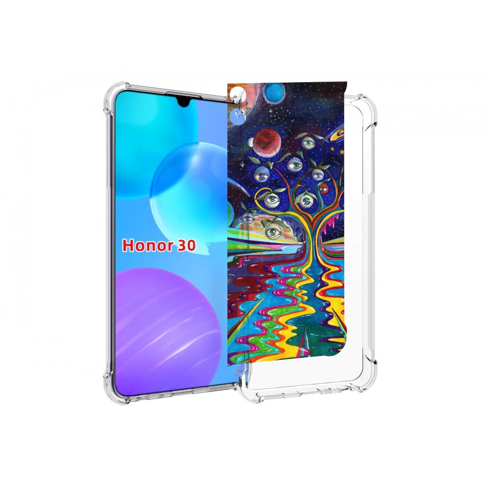 

Чехол MyPads дерево с глазами акварель для Huawei Honor 30 Lite, Tocco