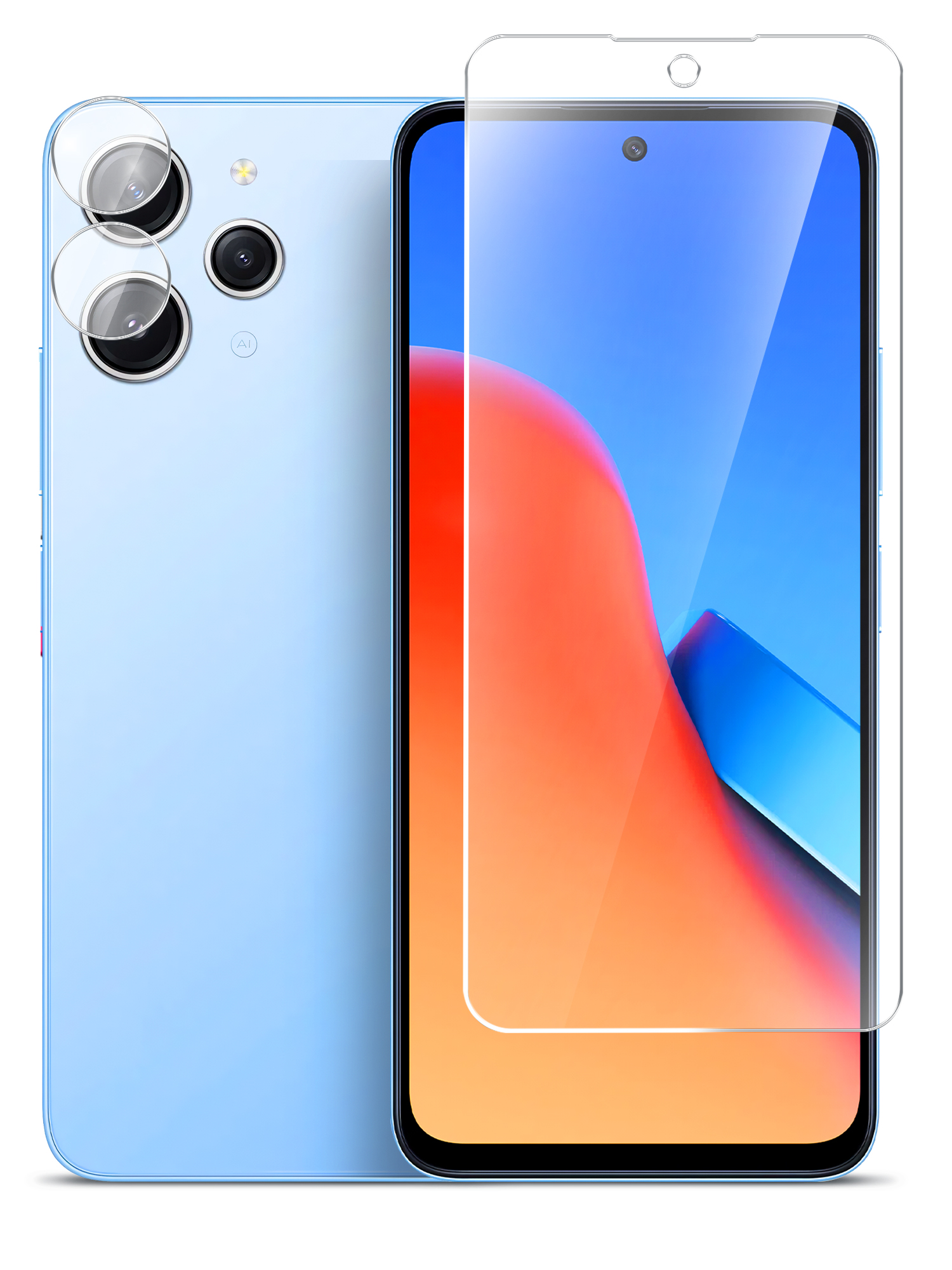 

Гибридное защитное стекло Brozo на экран и камеру Xiaomi Redmi 12, Xiaomi Redmi 12