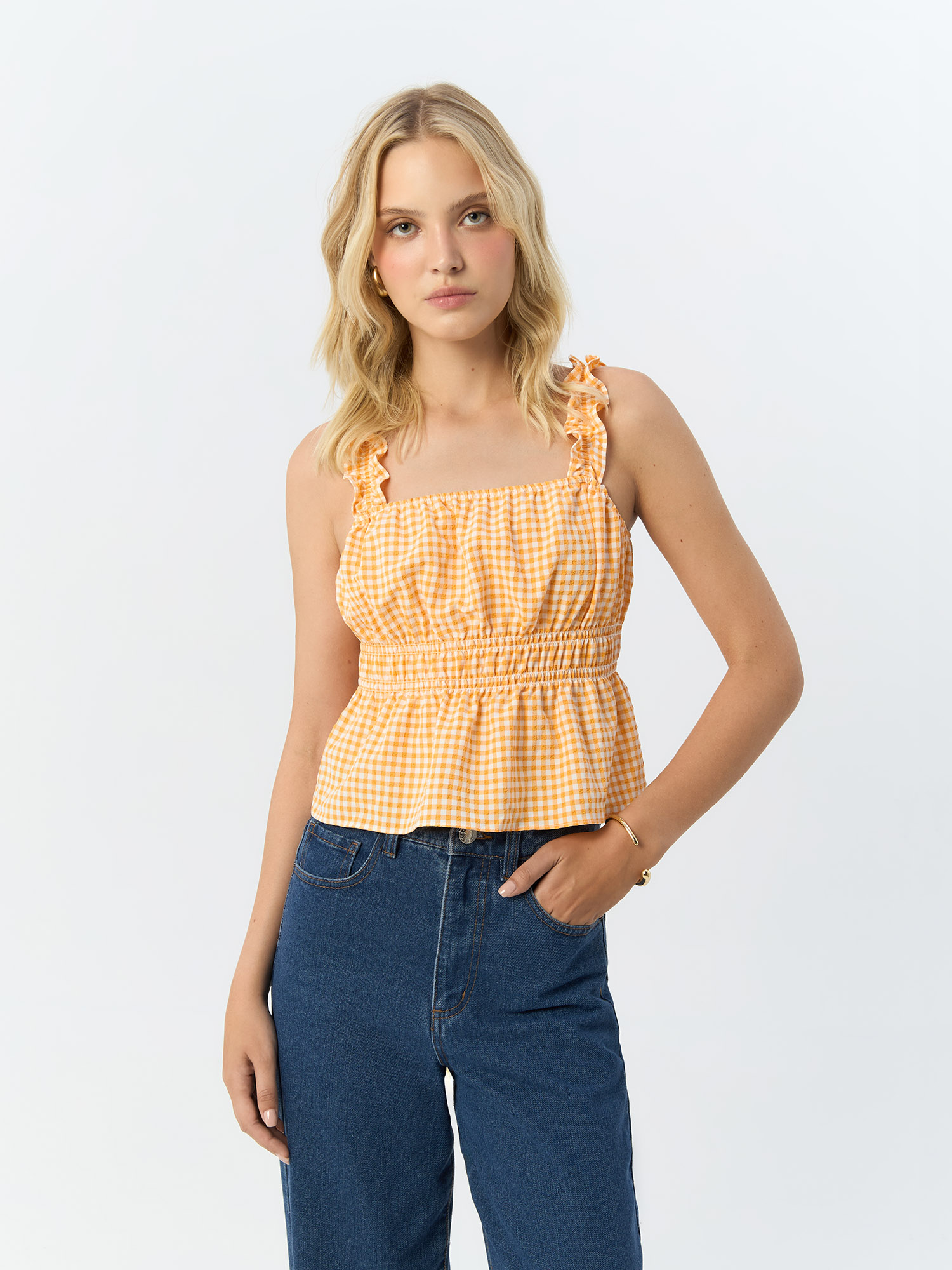 

Топ женский H&M 968533003 оранжевый M, 9685330