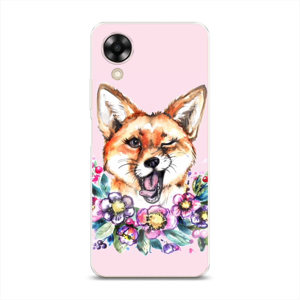 

Чехол Awog на Oppo A17K "Подмигивающая лиса", Оранжевый, 2512850-10