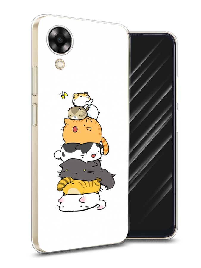 

Чехол Awog на Oppo A17K "Бутерброд из котиков", Коричневый;белый;серый, 2512850-10