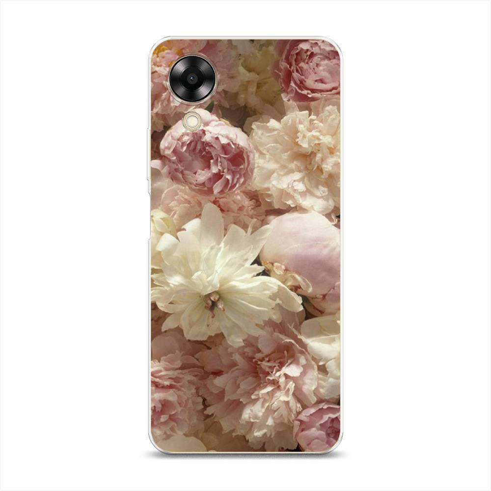 

Чехол Awog на Oppo A17K "Пионы светлые", Бежевый;коричневый, 2512850-8