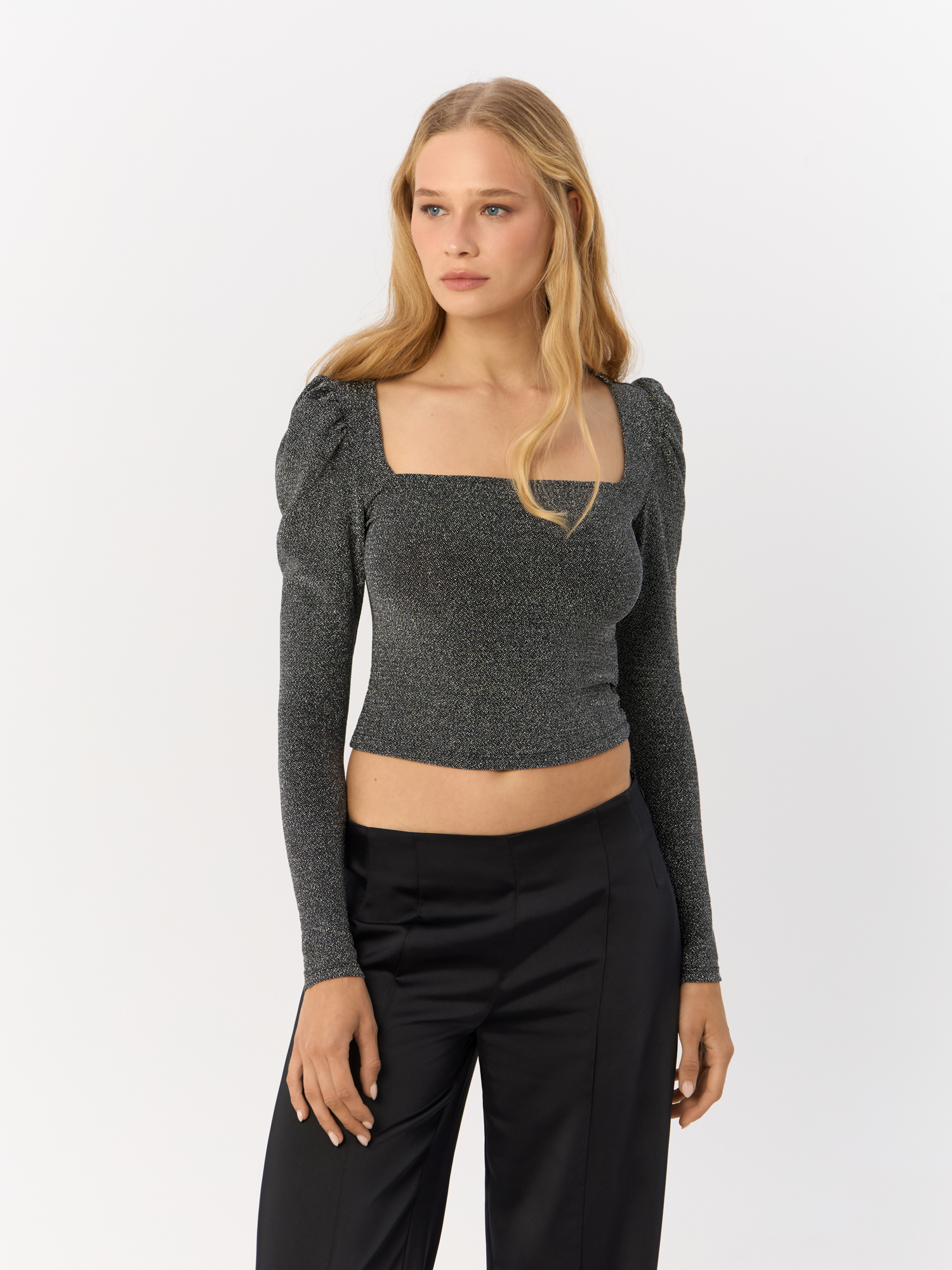 

Топ женский H&M 907953002 серебристый S, 9079530
