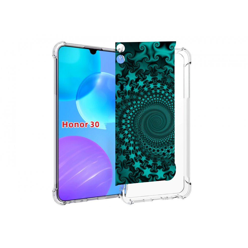 

Чехол MyPads зеленый-гипноз для Huawei Honor 30 Lite, Tocco