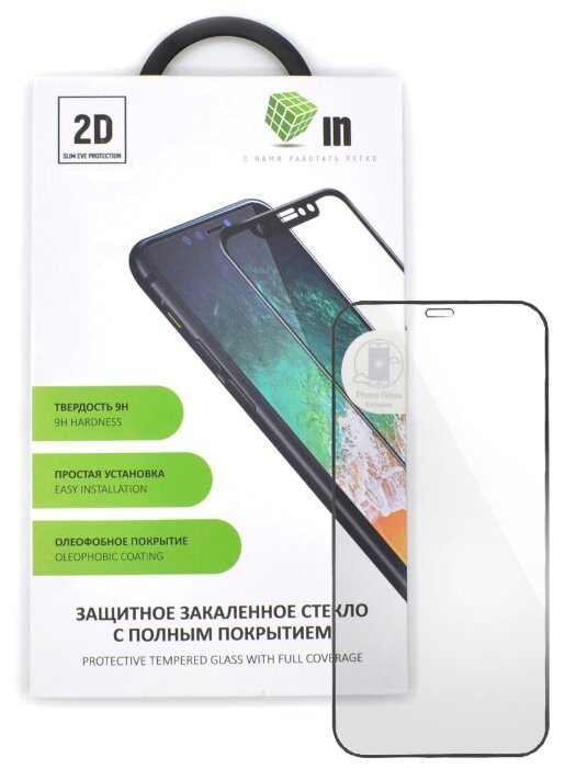 

Защитное стекло 2D INAKS для Apple iPhone 12/12 Pro Full Glue/Full Screen, черное