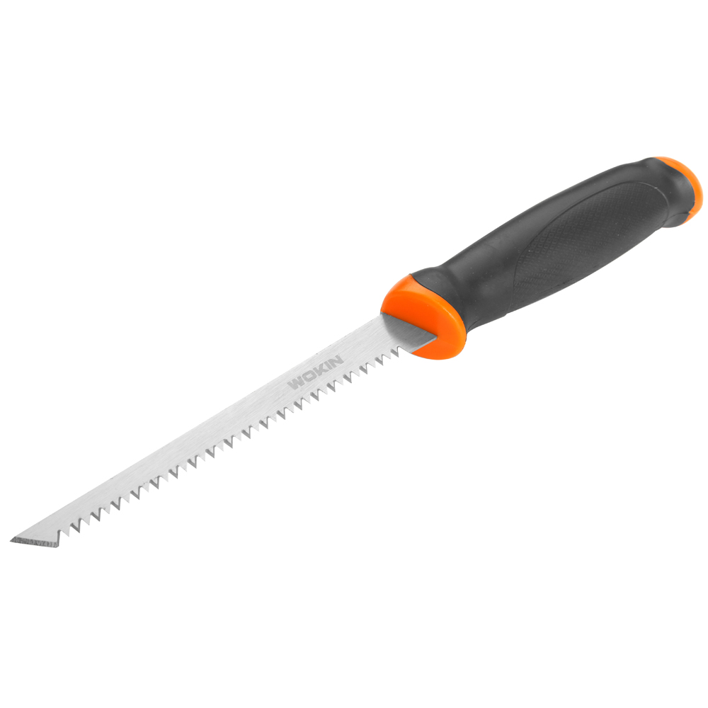 ножовка по дереву denzel 24147 500 мм 9 tpi зуб 3d двухкомпонентная рукоятка Выкружная ножовка по дереву WOKIN, 7 TPI, 65Mn, 150 мм, двухкомпонентная рукоятка (306006)