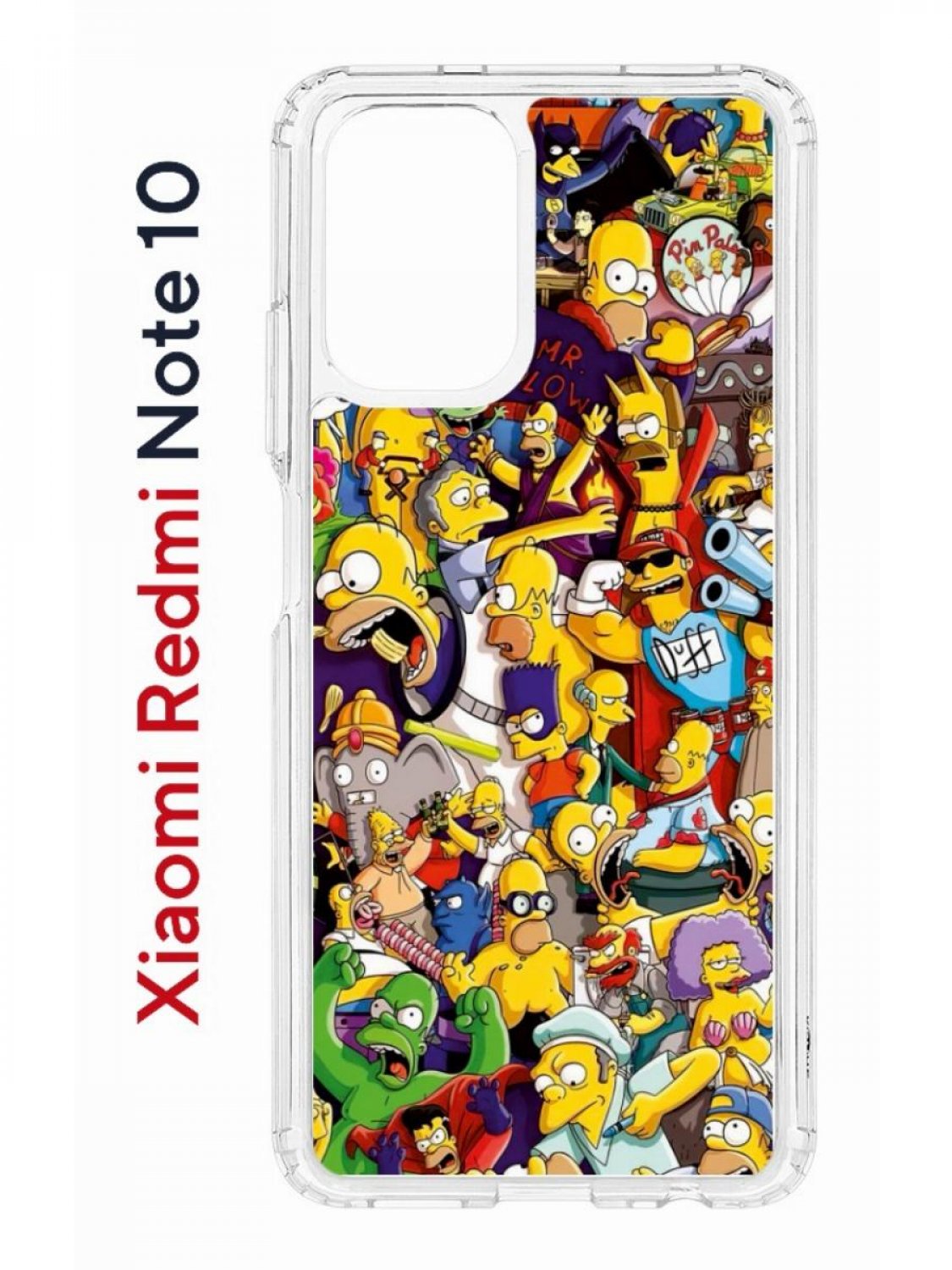 Чехол на Xiaomi Redmi Note 10/10S Kruche Print Симпсоны,противоударный бампер с принтом