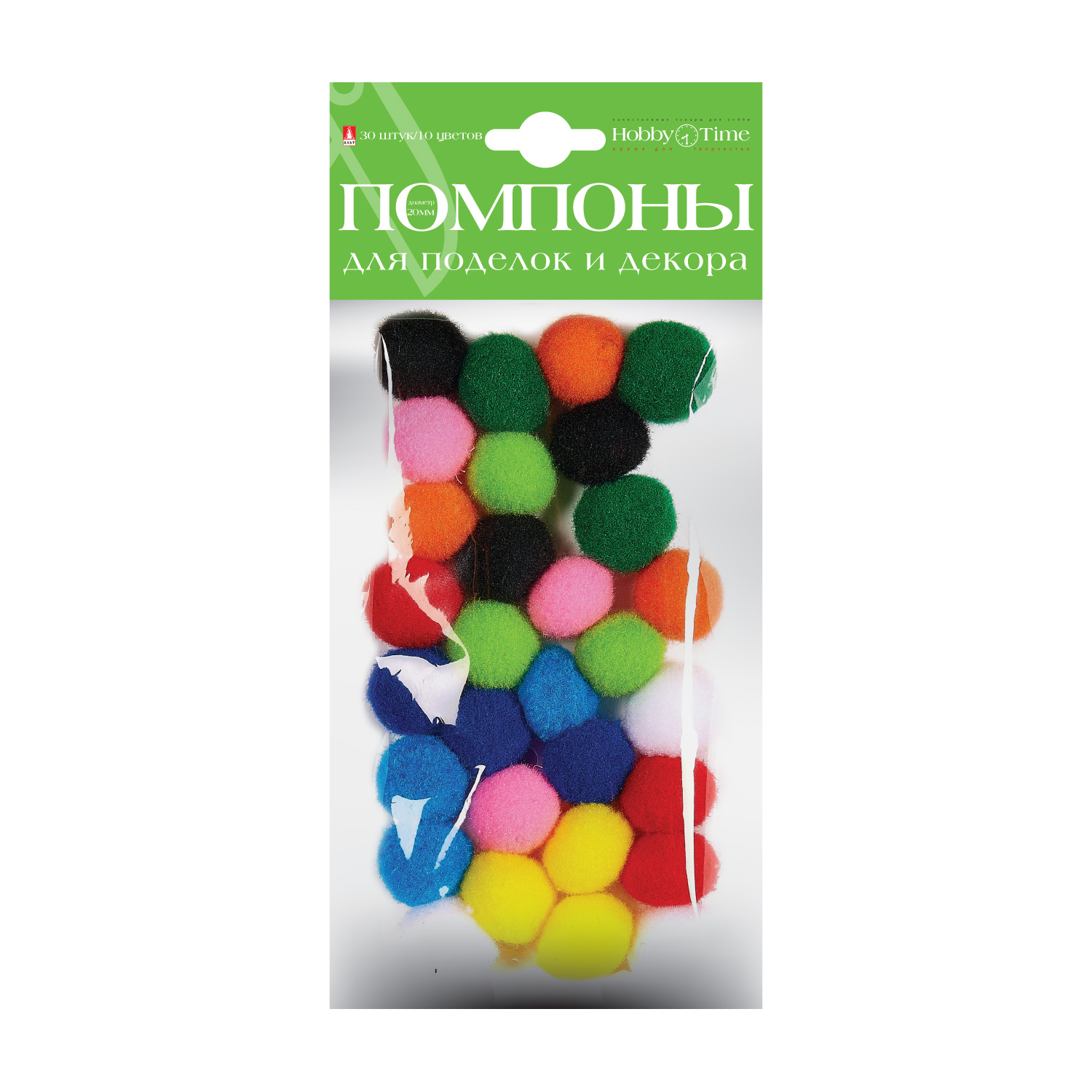 

Помпоны ПУШИСТЫЕ, 20 ММ, 30 ШТ, 10 ЦВ. МИКС, Арт. 2-200/03, Разноцветный