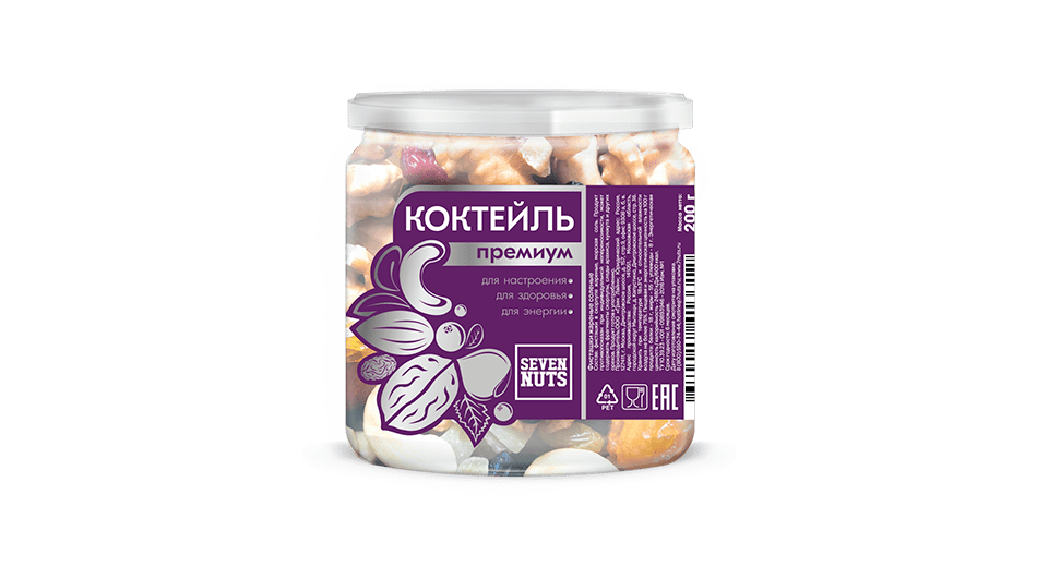 

Коктейль Seven Nuts орехово-фруктовый Premium 200 г