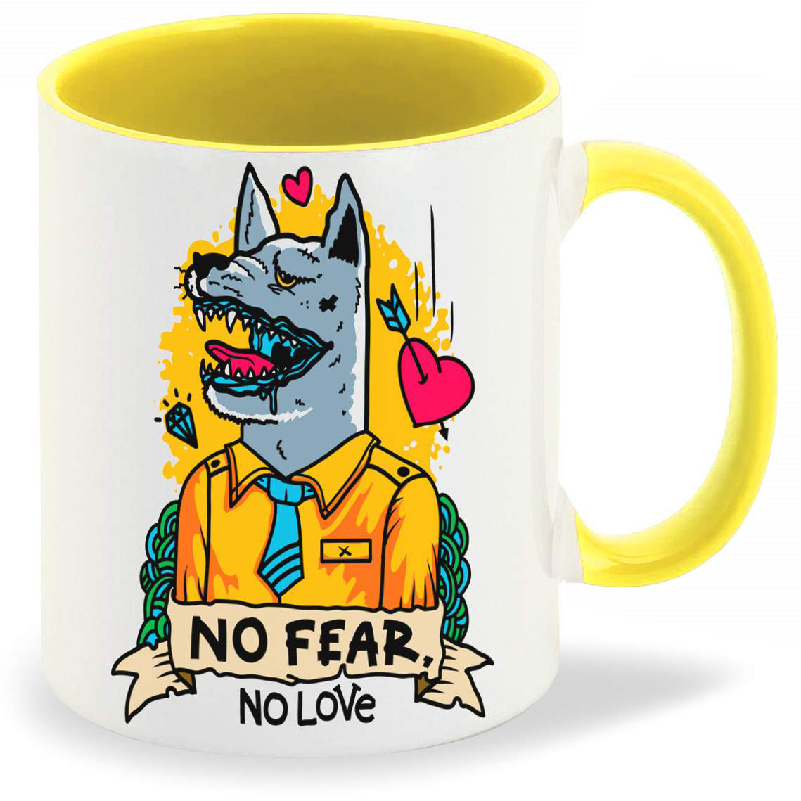 

Кружка CoolPodarok Прикол Волк no fear
