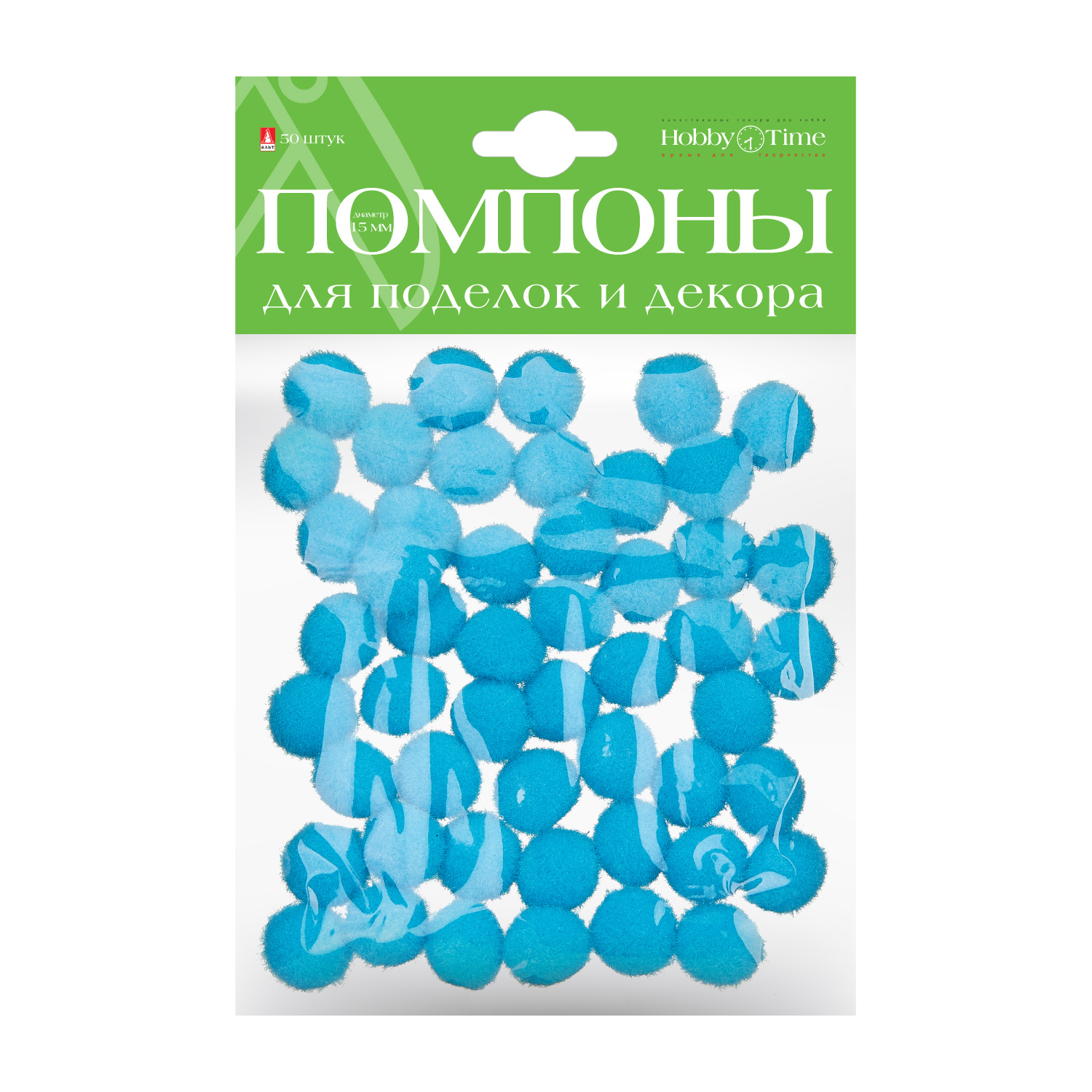 

Помпоны пушистые, 15 ММ, 50 ШТ, ГОЛУБЫЕ, Разноцветный