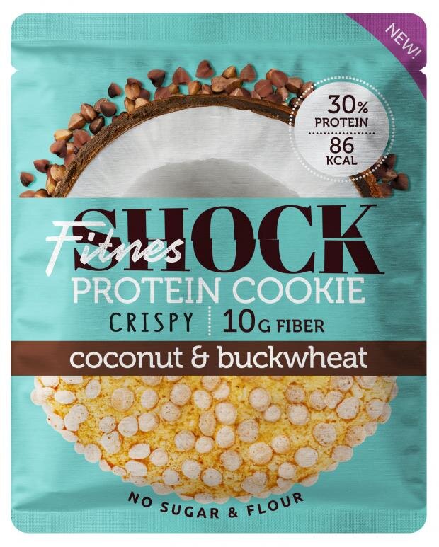 Печенье FitnesShock протеиновое кокос-гречка 30 г