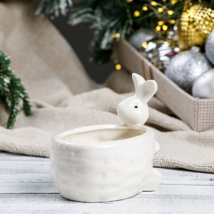 

Горшок "Заяц с корзинкой" 13*9,5см