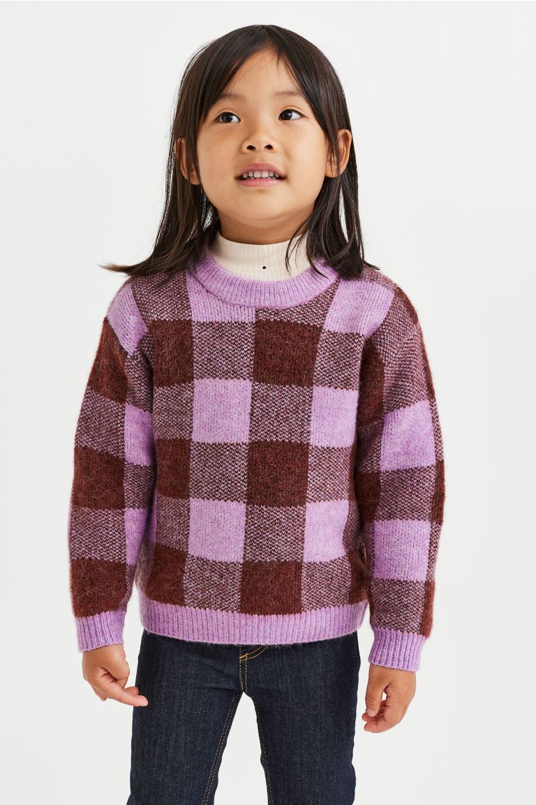 Свитер детский H&M 1117385, цвет лиловый/разноцветный, размер 110 (доставка из-за рубежа)