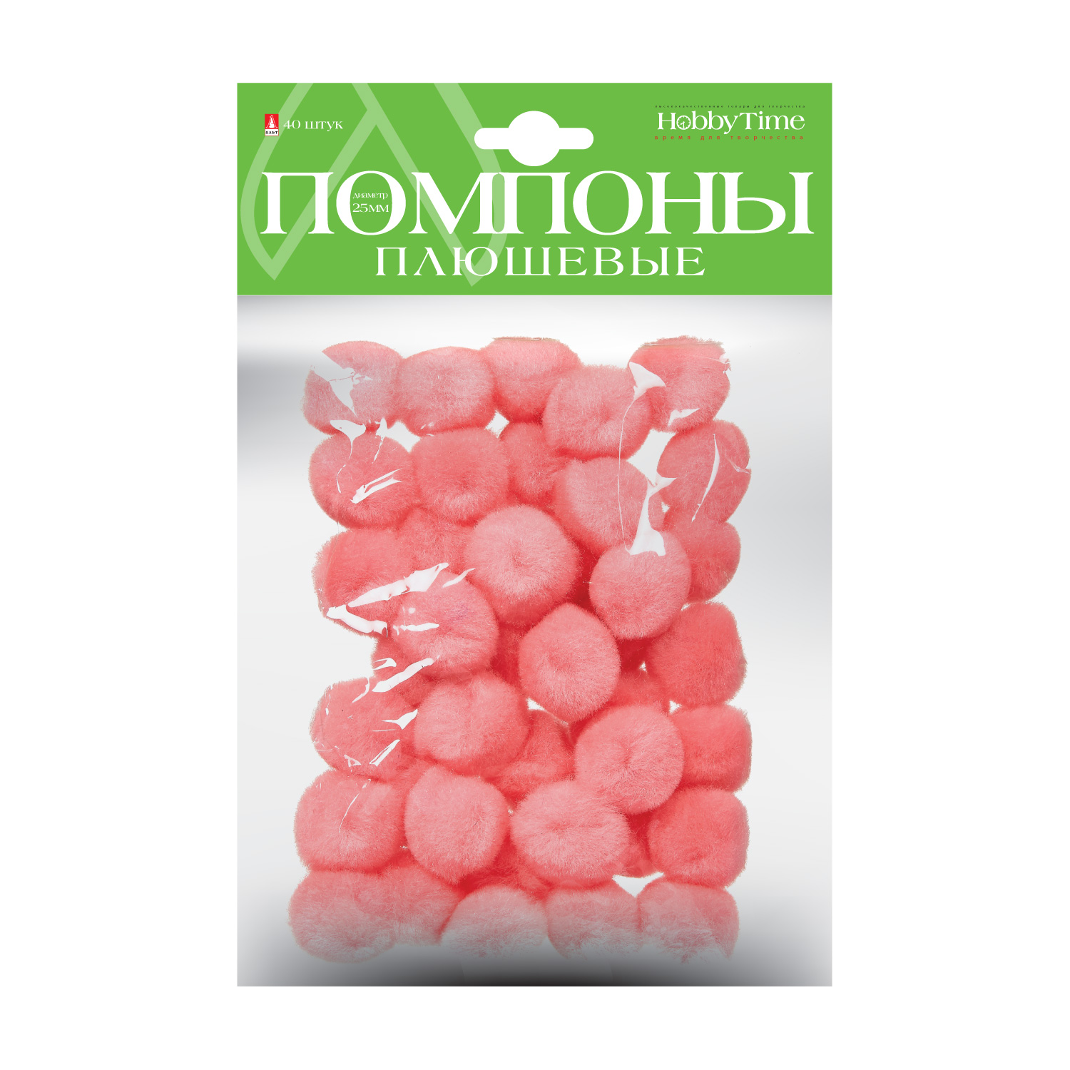 

Помпоны плюшевые, 25 ММ, 40 ШТ, РОЗОВЫЕ, Разноцветный