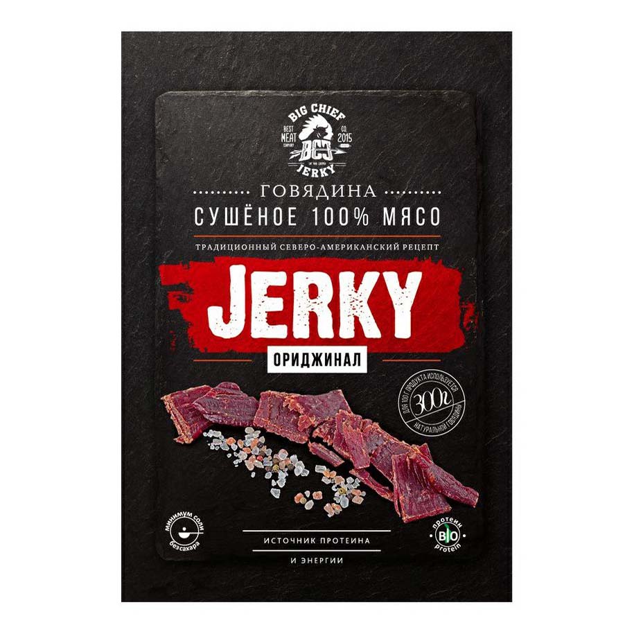

Продукт мясной Big Chief Jerky Оригинальные из говядины сыровяленый 25 г