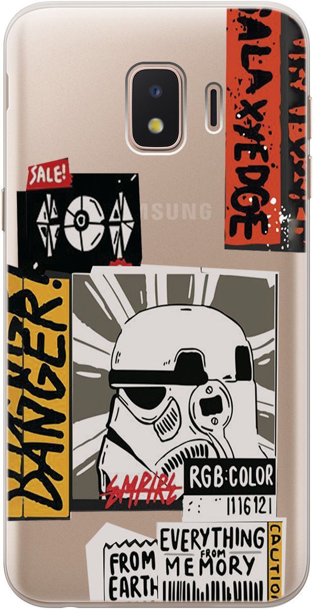 

Чехол на Samsung Galaxy J2 Core "Stormtrooper Stickers" прозрачный, Прозрачный;белый, 5412