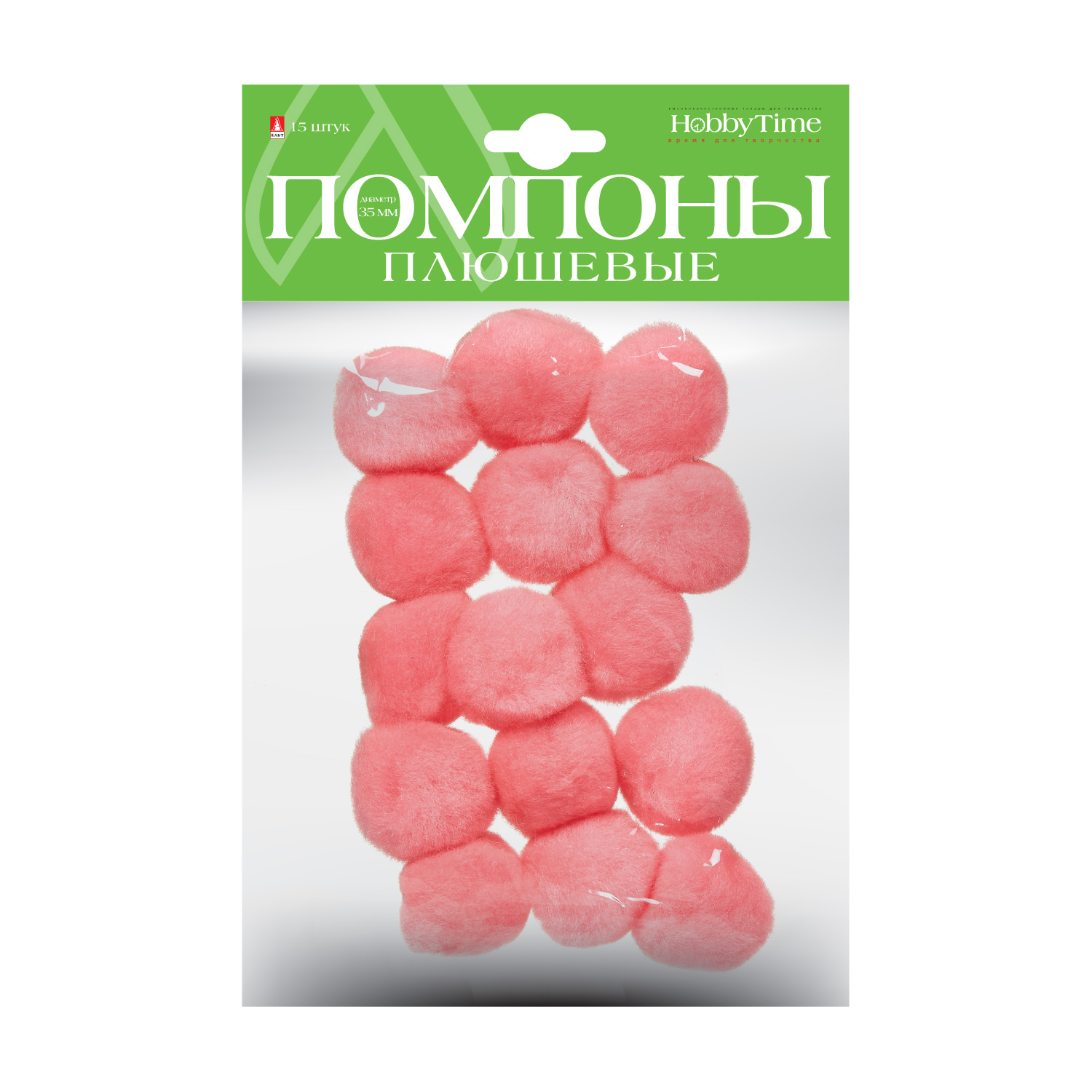 

Помпоны плюшевые, 35 ММ, 15 ШТ, РОЗОВЫЕ, Разноцветный