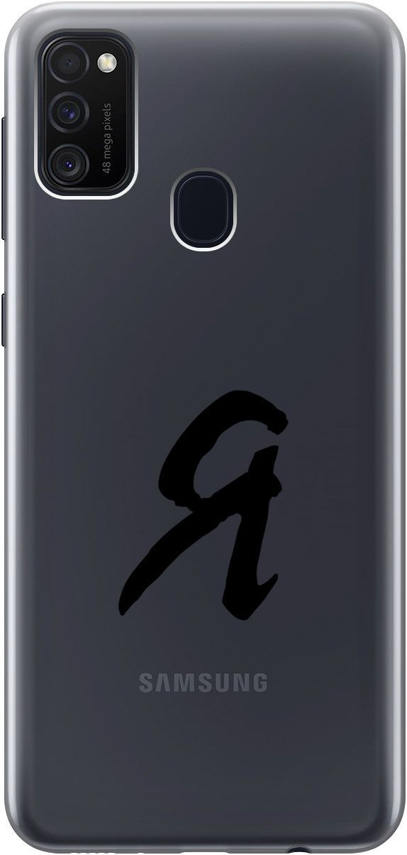 

Силиконовый чехол на Samsung Galaxy M21/M30s с 3D принтом "I" прозрачный, Прозрачный;черный, 5421