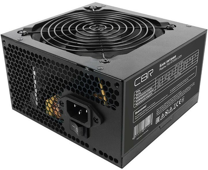 

Блок питания CBR 500W (PSU-ATX500-12GM), Черный