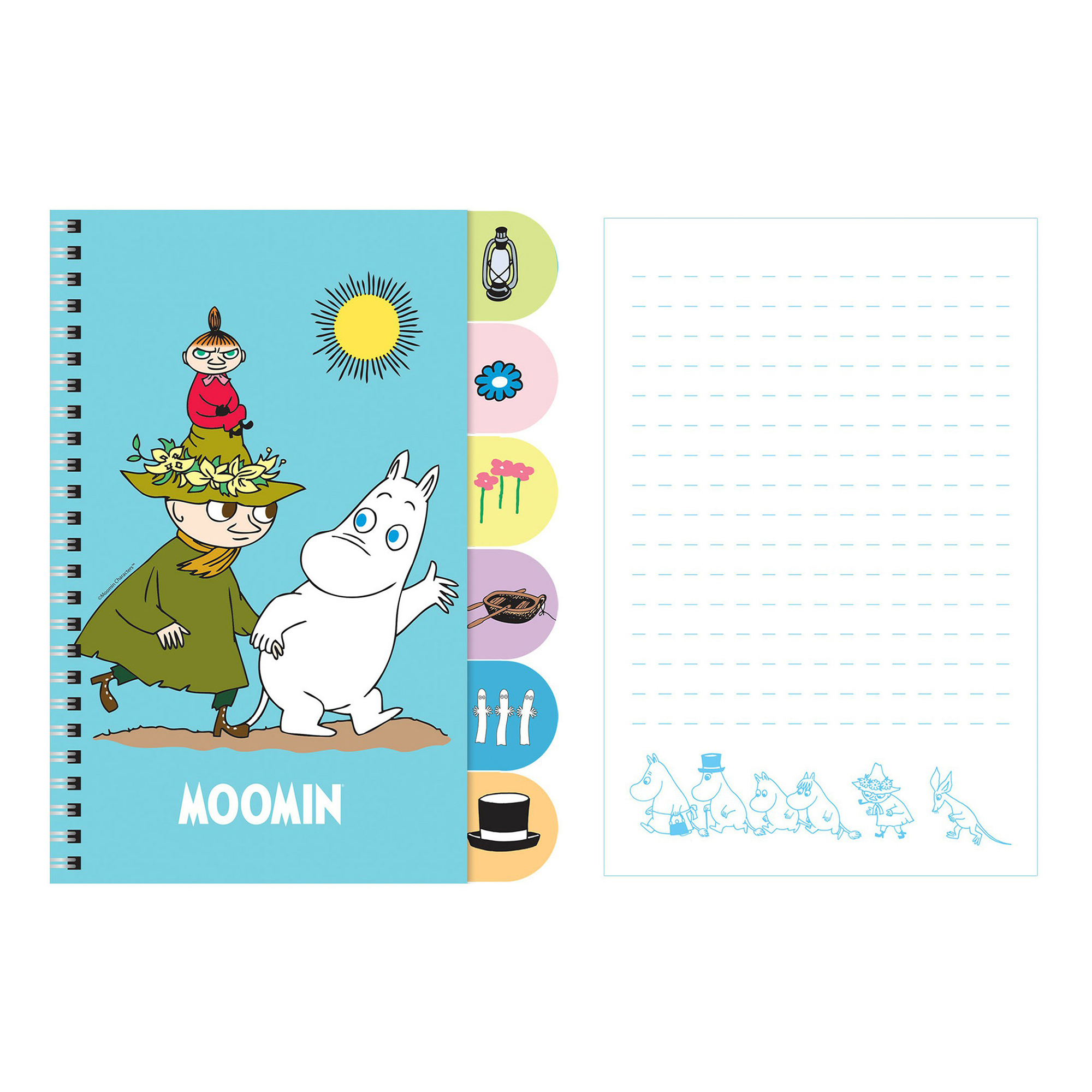 Блокнот Moomin с цветными разделителями 60 листов