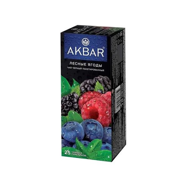 Чай черный Akbar Лесные ягоды в пакетиках 1,5 г х 25 шт