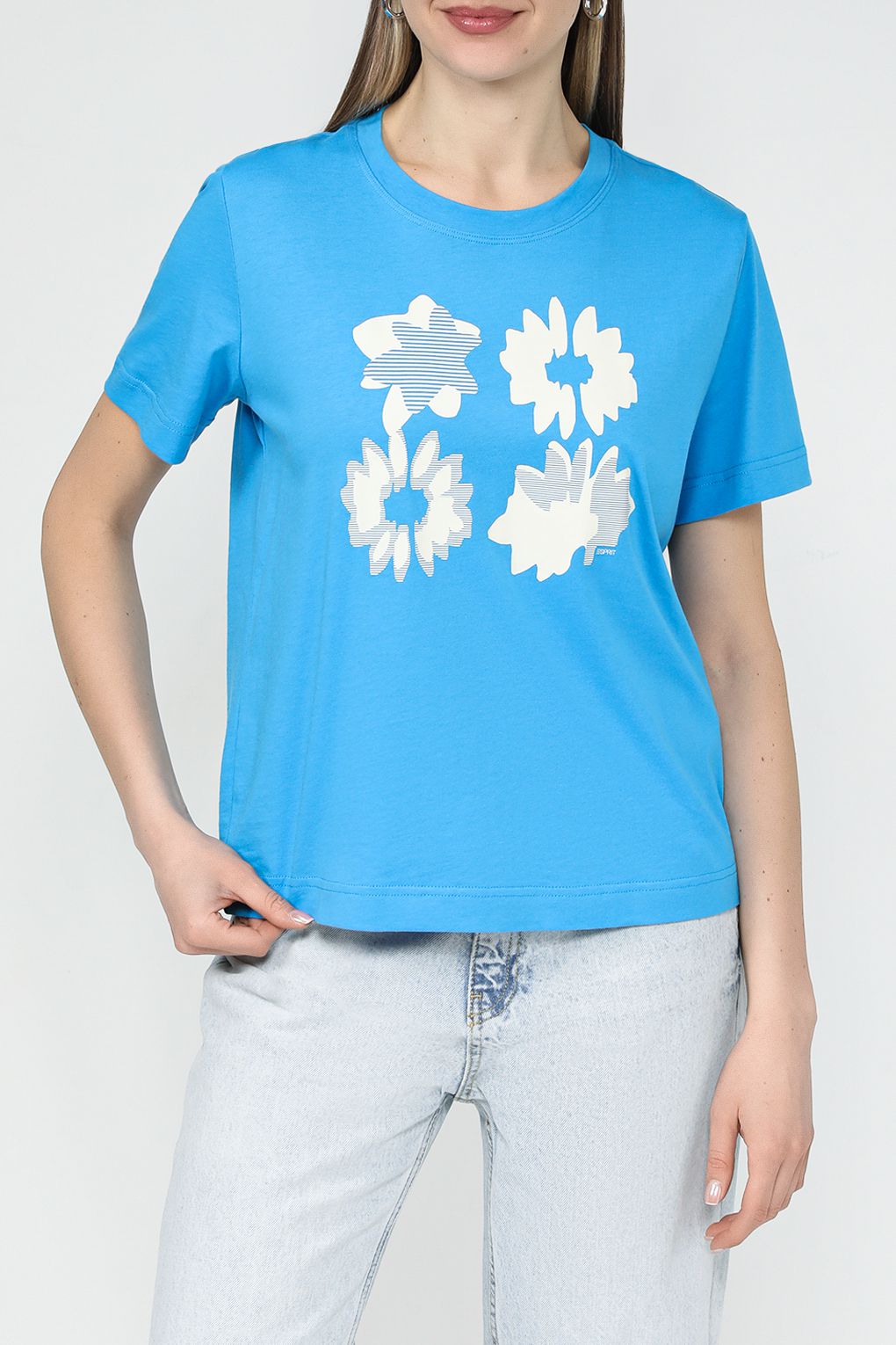 

Футболка женская Esprit Casual 014EE1K320 голубая XS, Голубой, 014EE1K320