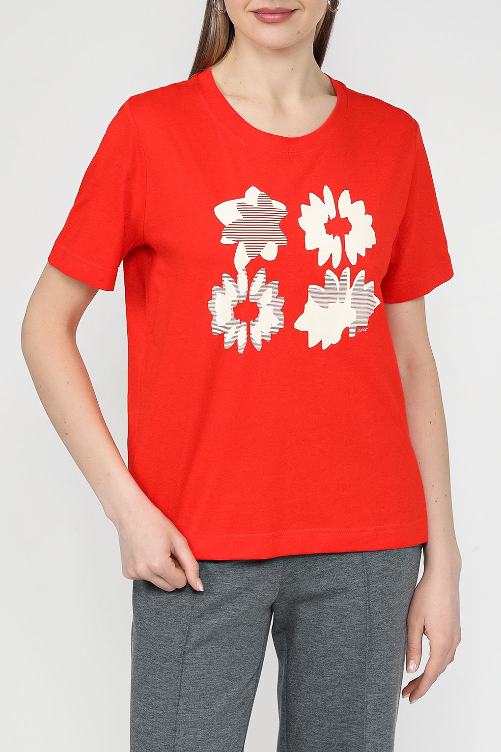 

Футболка женская Esprit Casual 014EE1K320 красная XS, Красный, 014EE1K320