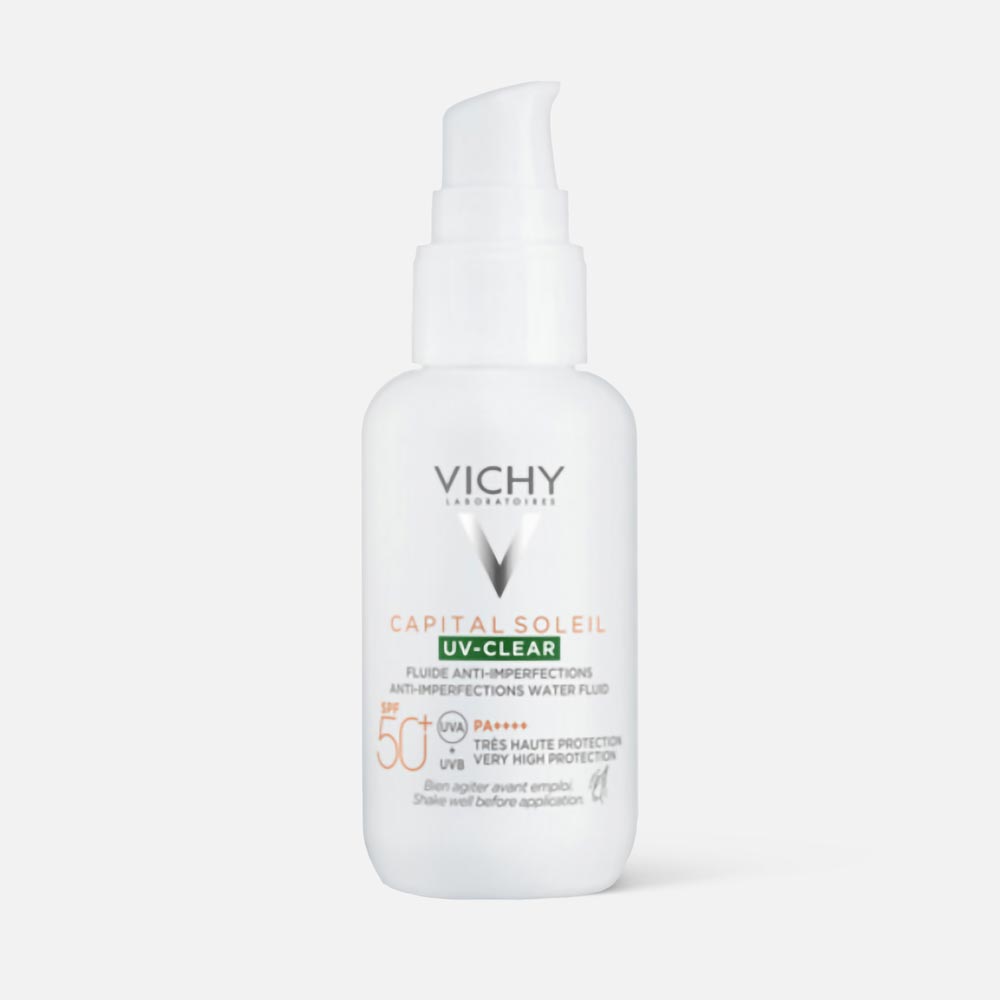 Флюид Vichy невесомый солнцезащитный UV-Clear для лица против несовершенств SPF 50 40 мл 2545₽